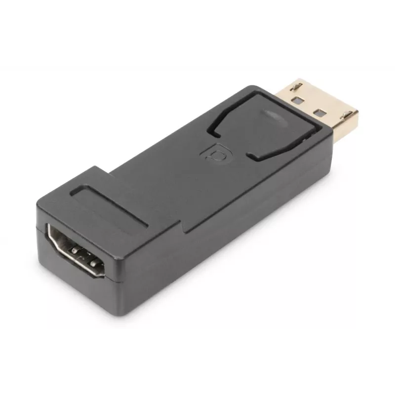 DIGITUS ASSMANN DisplayPort adapteris, DP - HDMI type A V/M, ar fiksatoru, CE melns
