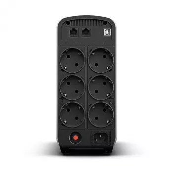 Nepārtrauktās barošanas avots CYBERPOWER CP900EPFCLCD — 0,9 kVA (540 W), 6 AC kontaktligzdas, LCD, tīrs sinusoidālais vilnis, tornis