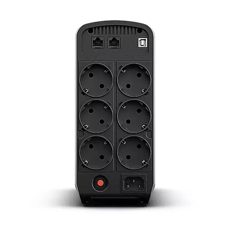 Nepārtrauktās barošanas avots CYBERPOWER CP900EPFCLCD — 0,9 kVA (540 W), 6 AC kontaktligzdas, LCD, tīrs sinusoidālais vilnis, tornis