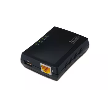 DIGITUS Multifunction USB Network Server, 1-port Network USB Hub, NAS, Print Server USB 2.0, RJ45