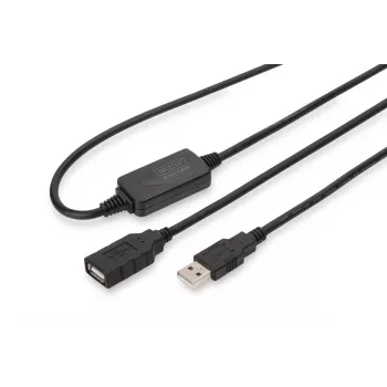 DIGITUS USB 2.0 atkārtotāja kabelis USB A spraudnis / sievišķais 10m (DA-73100-1)