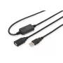 DIGITUS USB 2.0 atkārtotāja kabelis USB A spraudnis / sievišķais 10m (DA-73100-1)