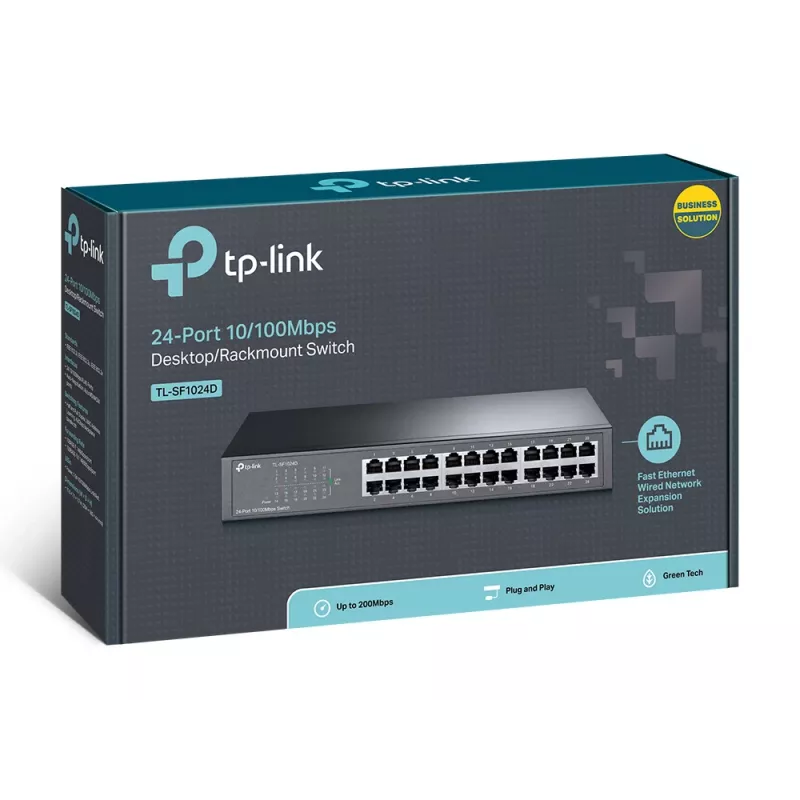 TP-Link TL-SF1024D tīkla slēdzis Nepārvaldāms Fast Ethernet (10/100) Pelēks