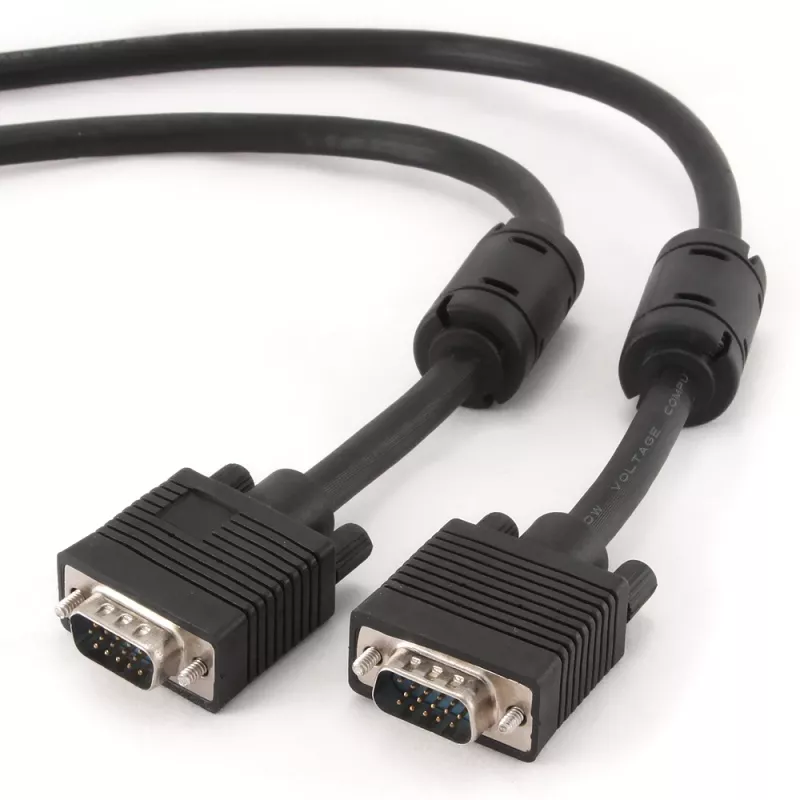 GEMBIRD Premium VGA HD15M/HD15M dubultā ekrānējuma ar 2*ferīta serdi 2.0m kabelis/ Melns
