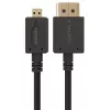 GEMBIRD HDMI vīrieša–mikro D-vīrieša kabelis ar zeltītiem savienotājiem, 2,0 m, melns