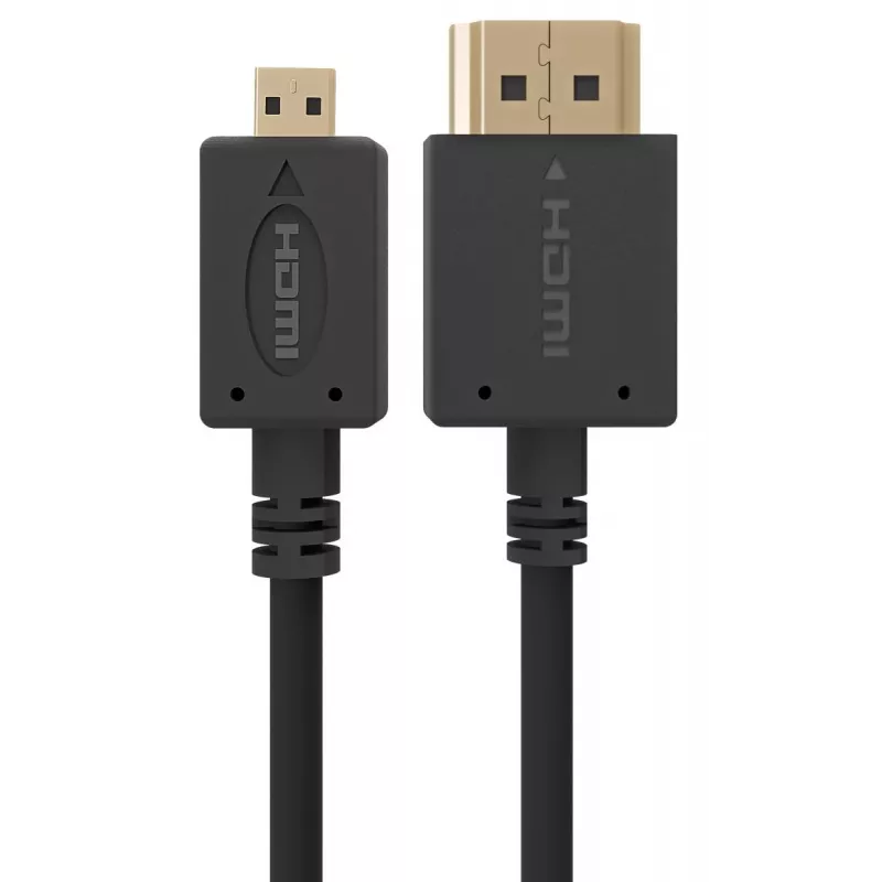 GEMBIRD HDMI vīrieša–mikro D-vīrieša kabelis ar zeltītiem savienotājiem, 2,0 m, melns