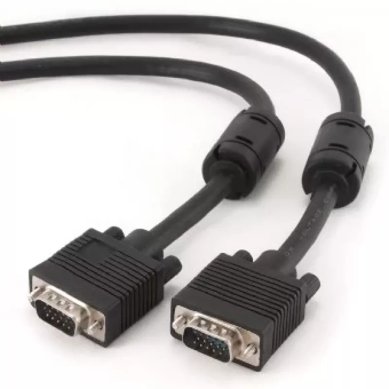 GEMBIRD Premium VGA HD15M/HD15M Dual-Shielded ar 2 ferīta serdeņiem 10 m kabelis / Melns