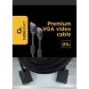 GEMBIRD Premium VGA kabelis - HD15M/HD15M - dubultā ekranēšana ar 2 ferīta serdeņiem 20m - melns