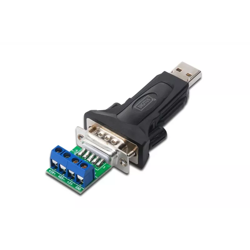 DIGITUS USB 2.0 uz seriālo pārveidotāju RS485, iekļauts USB A kabelis 80cm USB A M / USB A F