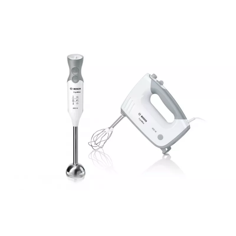 Bosch MFQ36460 ErgoMixx rokas mikseris ar statīvu un bļodu 450 W balts