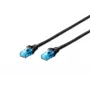 DIGITUS komutācijas kabelis - Cat 5e - U-UTP - Snagless - 50cm - melns