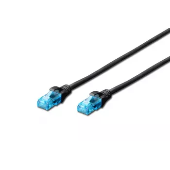 DIGITUS komutācijas kabelis - Cat 5e - U-UTP - Snagless - 1m - Melns