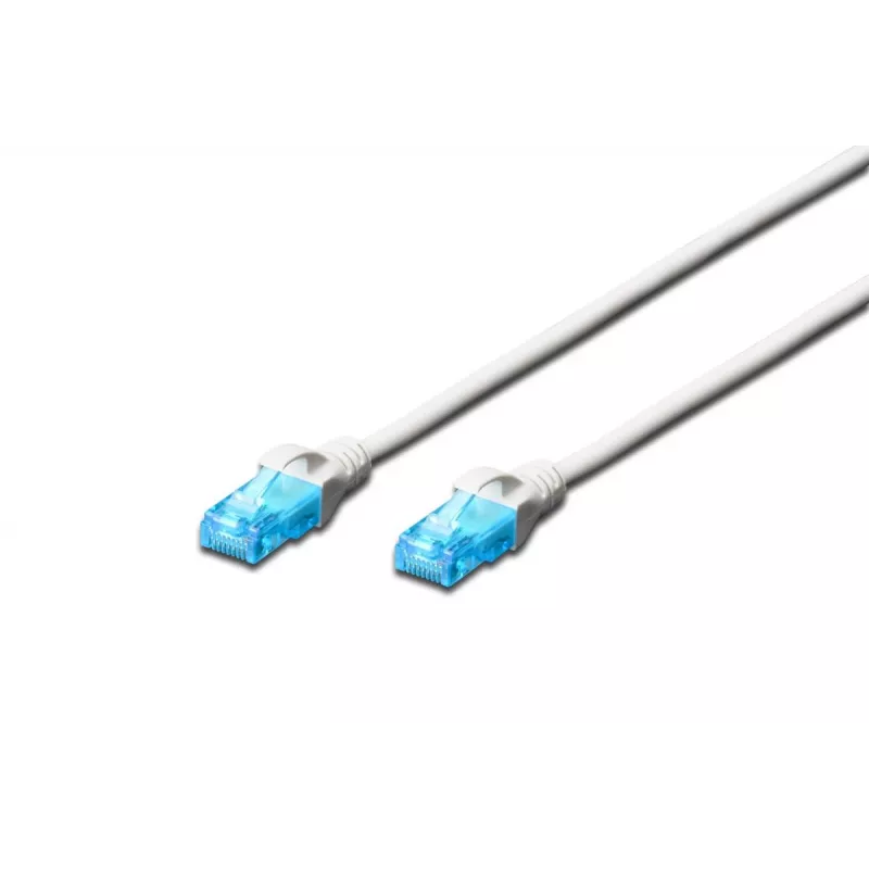 DIGITUS komutācijas kabelis - Cat 5e - U-UTP - Snagless - 5m - balts