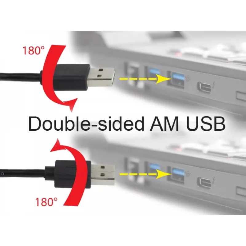 GEMBIRD abpusēji lietojams USB 2.0 AM uz Micro-USB kabelis, 1 m - melns