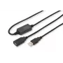 DIGITUS USB 2.0 atkārtotāja kabelis, USB A tēviņš / A mātīte, 15 m (DA-73101)