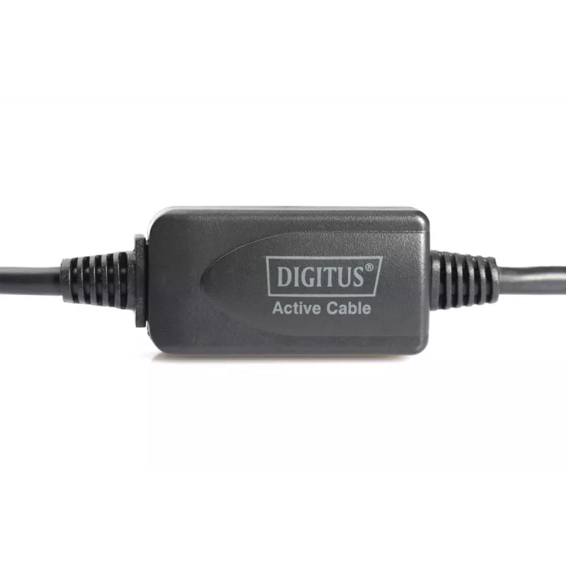 DIGITUS USB 2.0 atkārtotāja kabelis, USB A tēviņš / A mātīte, 15 m (DA-73101)