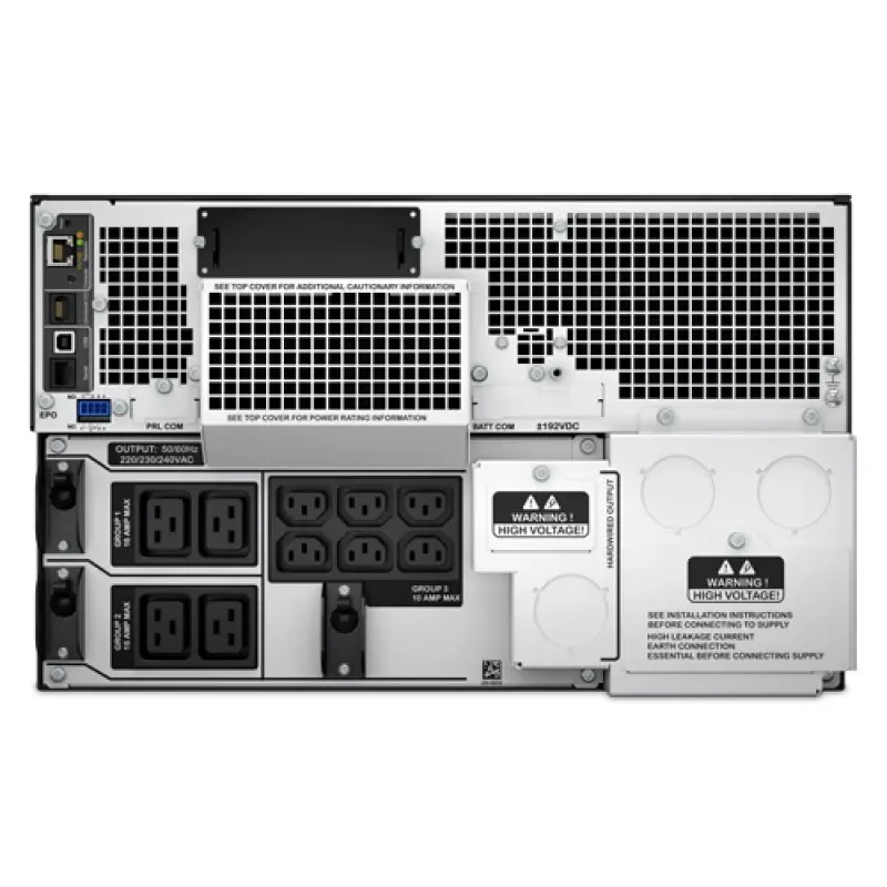 APC Smart-UPS On-Line SRT10KRMXLI - 10kW/VA, 6x C13 + 4x C19 + cietvadu 1 fāzes izeja, montējams statīvā, iebūvēts NMC