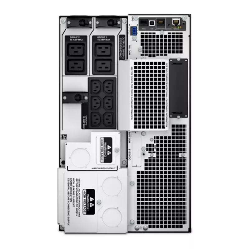 APC Smart-UPS On-Line, 8kVA/8kW, Tower, 230V 3:1 un 1:1, 6x C13+4x C19 IEC kontaktligzdas, tīkla karte+SmartSlot, paplašināts darbības laiks, bez sliežu komplekta