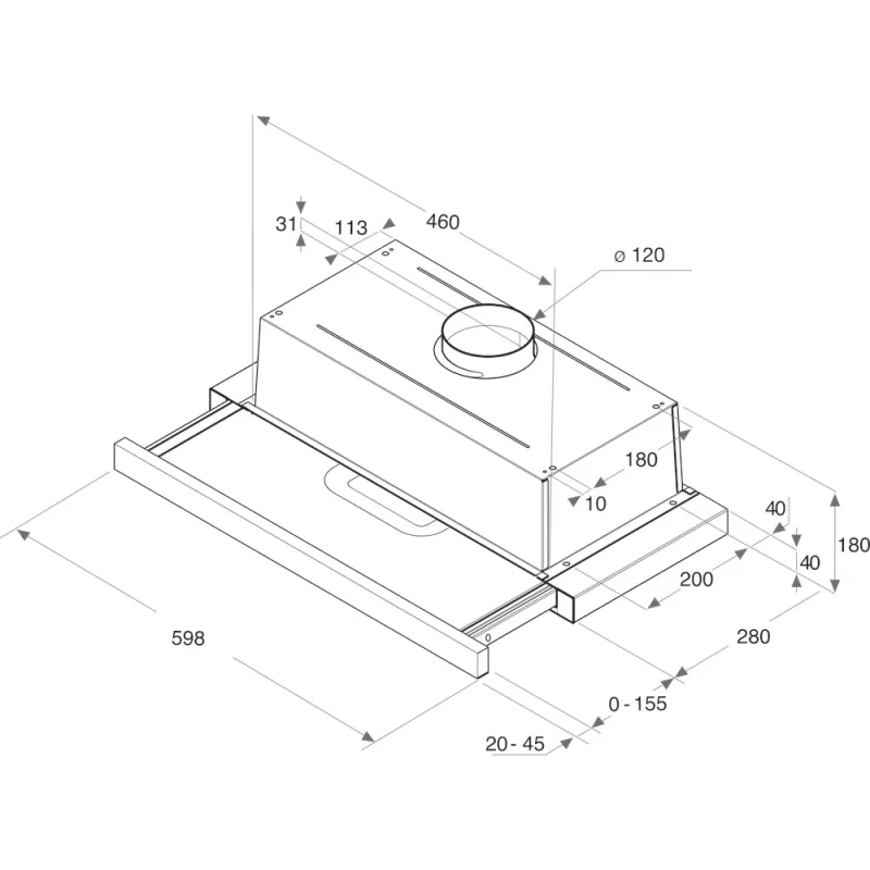 Whirlpool AKR 6390/1 IX Daļēji iebūvējams (izvelkams) Sudraba 304 m³/h