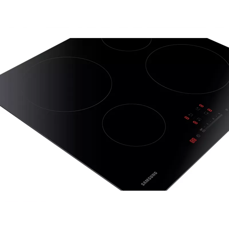 Samsung NZ64H37070K Melnā iebūvējamā indukcijas plīts virsma 4 zonām