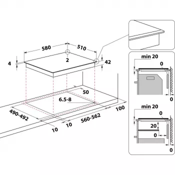 Whirlpool AKT 8130 BA melna iebūvējama keramiskā plīts virsma 4 zonu(s)