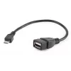 GEMBIRD USB OTG AF uz Micro BM kabelis 15 cm - melns