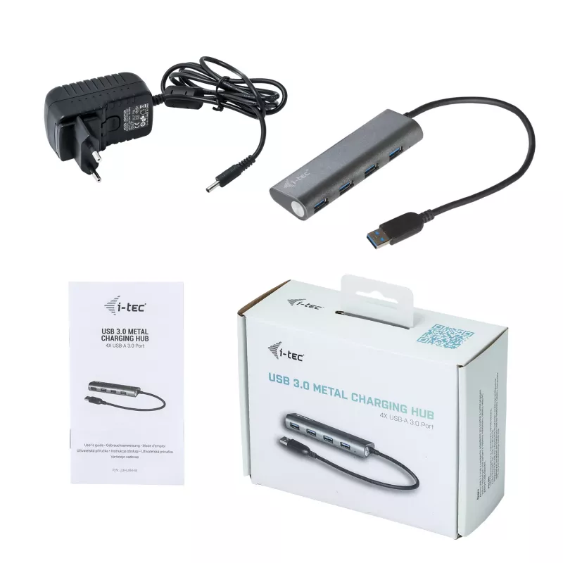 USB Hub i-tec Metal Superspeed USB 3.0 4-Port Hub 5000 Mbit/s Grey