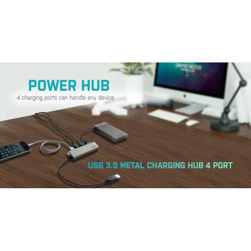 USB Hub i-tec Metal Superspeed USB 3.0 4-Port Hub 5000 Mbit/s Grey
