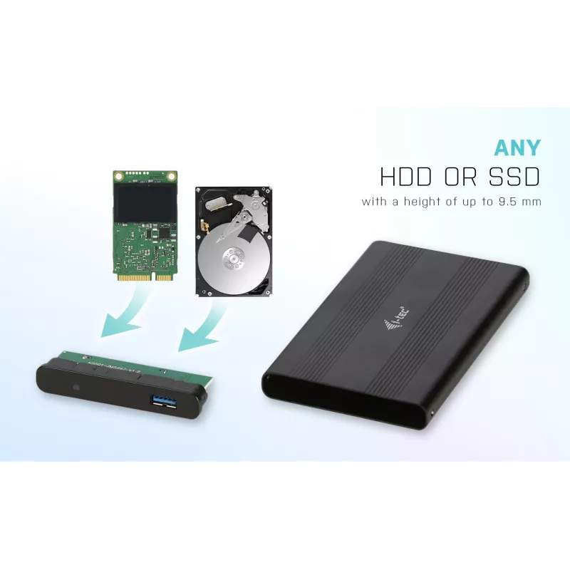 HDD/SSD enclosure i-tec Advance MySafe AluBasic 2.5 inch USB 3.0