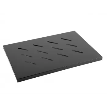 Plaukts statīvam LANBERG AK-1001-B — 1U 19 collu metāla plaukts, 500×280 mm, melns, 120 kg