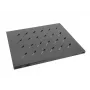 Plaukts statīvam LANBERG AK-1003-B — 1U 19 collu plaukts, 465×500×22 mm, 120 kg ietilpība, melns