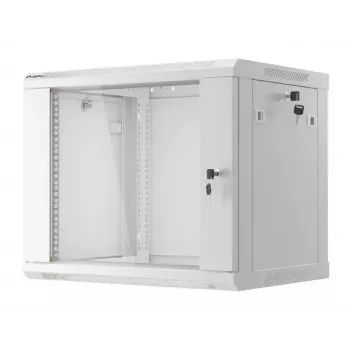 Pie sienas stiprināms statīvs LANBERG WF01-6409-10S, 9U, 19 collas, 600×450 mm, 60 kg ietilpība, pelēks