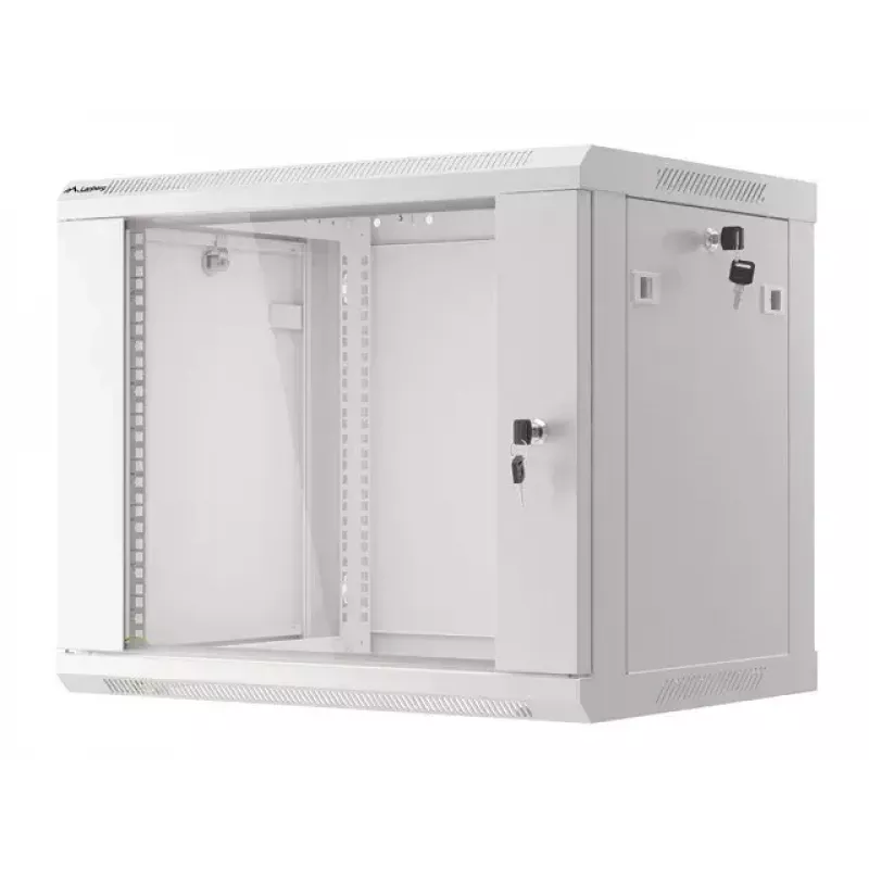 Pie sienas stiprināms statīvs LANBERG WF01-6409-10S, 9U, 19 collas, 600×450 mm, 60 kg ietilpība, pelēks