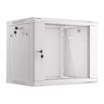 Pie sienas stiprināms statīvs LANBERG WF01-6409-10S, 9U, 19 collas, 600×450 mm, 60 kg ietilpība, pelēks