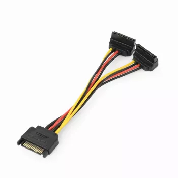 GEMBIRD SATA strāvas sadalītāja kabelis ar leņķveida izejas savienotājiem, 15 cm