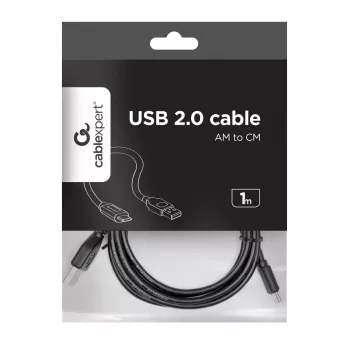 GEMBIRD USB 2.0 AM uz Type-C kabelis (AM/CM) 1 m