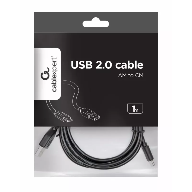 GEMBIRD USB 2.0 AM uz Type-C kabelis (AM/CM) 1 m
