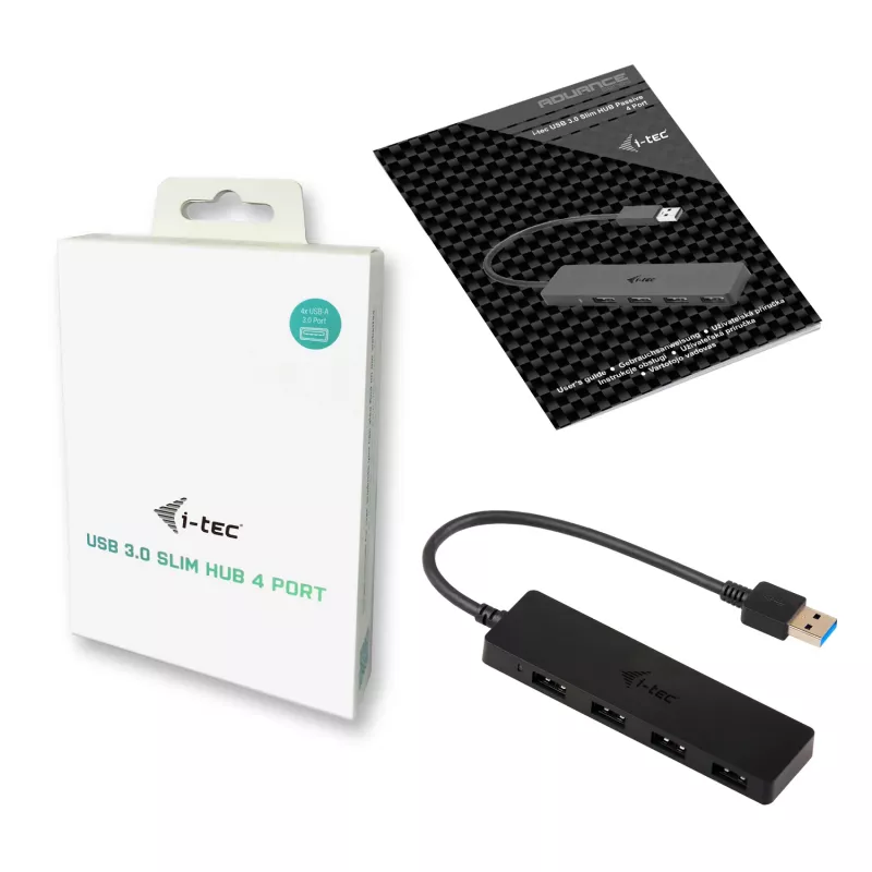 USB centrmezgls i-tec Advance USB 3.0 plāns Passive HUB 4 Port