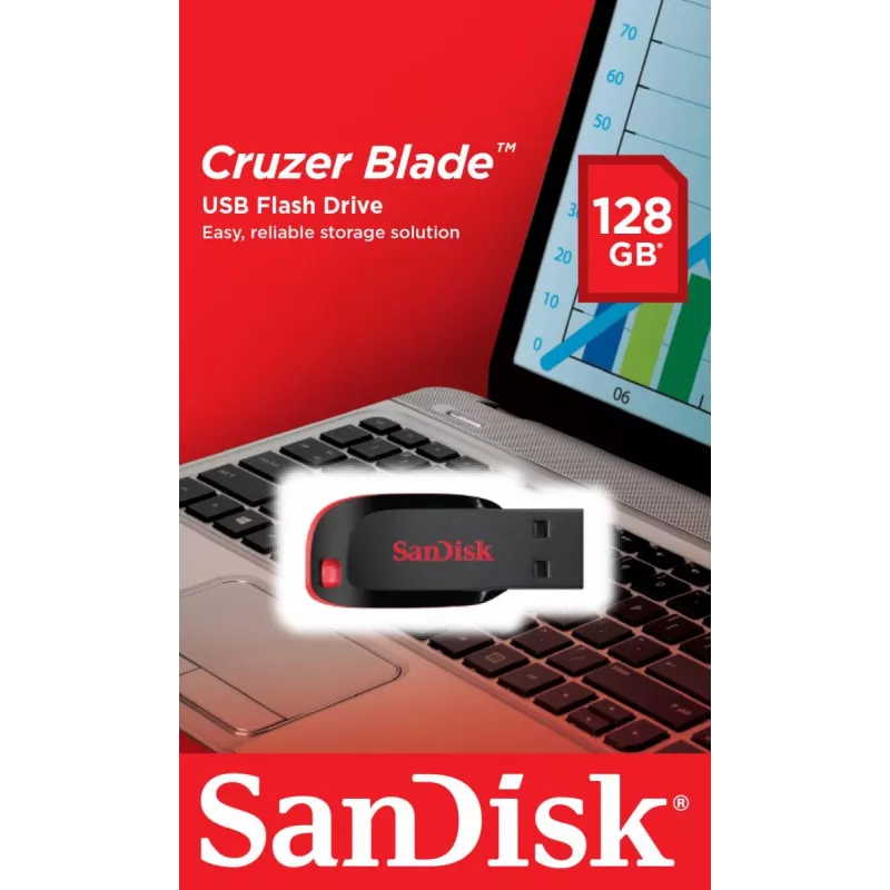 WESTERN DIGITAL SanDisk Cruzer Blade - 128GB USB zibatmiņa - USB 2.0