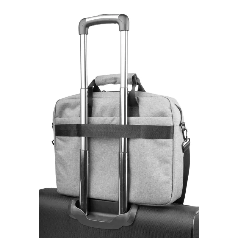 Messenger soma NATEC Mustela portatīvajiem datoriem līdz 39,6 cm (15,6 collām), poliesters, pelēka, priekšējā kabata, plecu siksna