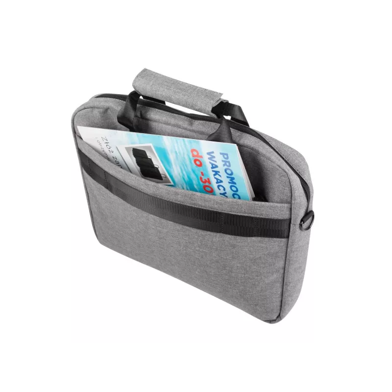 Messenger soma NATEC Mustela portatīvajiem datoriem līdz 39,6 cm (15,6 collām), poliesters, pelēka, priekšējā kabata, plecu siksna