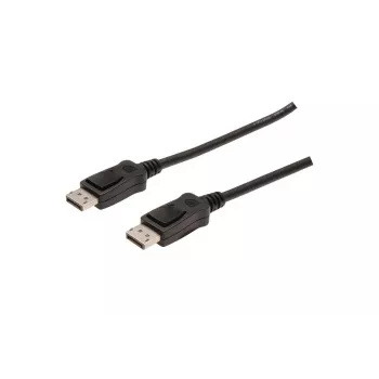 DIGITUS DisplayPort savienojuma kabelis, DP M/M, 1m ar slēdzi, Ultra HD 4K melns