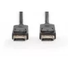 DIGITUS DisplayPort connection kabelis DP M/M 2m with interlock DP Ultra HD 4K Melns