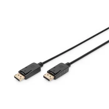 DIGITUS DisplayPort savienojuma kabelis, DP V/V, 10 m ar fiksatoru, Full HD 1080p melns
