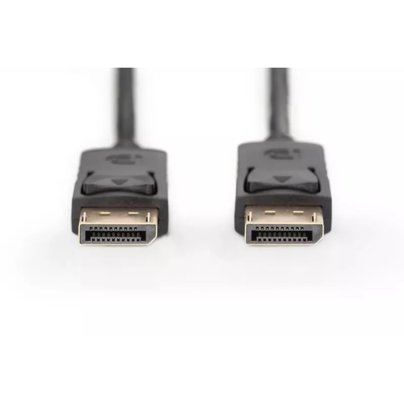 DIGITUS DisplayPort savienojuma kabelis, DP V/V, 10 m ar fiksatoru, Full HD 1080p melns