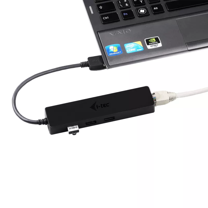 i-tec Advance USB 3.0 plāns HUB 3 portu Gigabit Ethernet adapteris, melns
