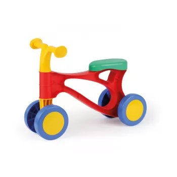 Lena My First Scooter daudzkrāsains, 1.5 g., 4 riteņi, zils, zaļš, oranžs, sarkans