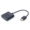 DIGITUS HDMI uz VGA pārveidotāja adapteris A tips - VGA (D-Sub) savienotājs, 3,5 mm audio ligzda, melns