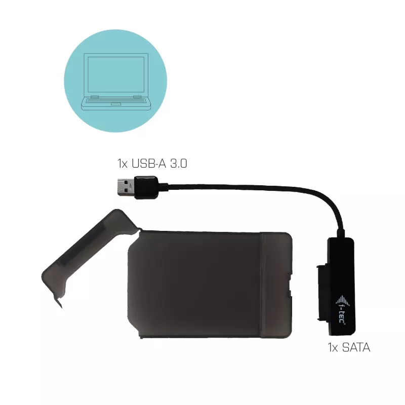 HDD/SSD korpuss i-tec MySafe USB 3.0 Easy 2,5 collu ārējais korpuss melns