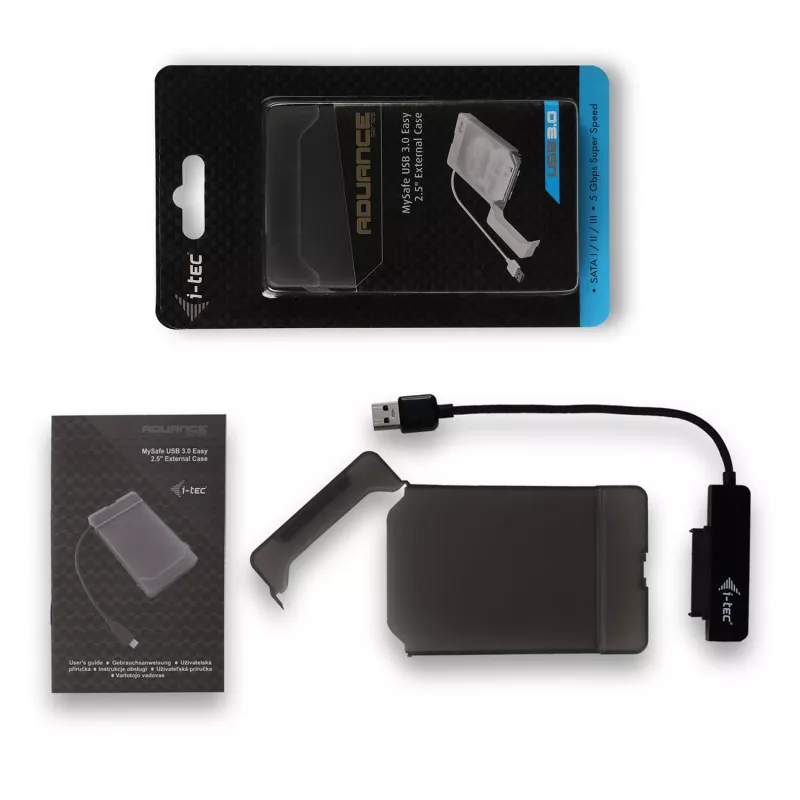HDD/SSD korpuss i-tec MySafe USB 3.0 Easy 2,5 collu ārējais korpuss melns